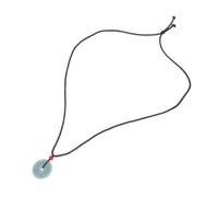 Mikikit Collar de Jade Azul Collar Étnico Retro para Mujer de Protección Adorno Colgante de Buena Suerte para Coche