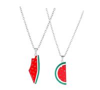 Mikikit Collares Colgantes de Sandía para Mujer y Niñas, Aleación de Zinc Ligera, Diseño Único y Ajustable, Accesorios de Moda para Bodas y Uso Diario, Pack 2 Piezas