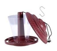 Mikikit Comedero para Pájaros Colgante de Plástico Resistente Intemperie Gancho en S Rojo Diseño Ventana Transparente Adecuado para Jardín y Balcón al Aire Libre Alimentación Dirigida