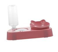 Mikikit Comedero y Bebedero Automático para Mascotas Diseño Inclinable para Protección de Cuello Cuenco para Perros y Gatos Rosa