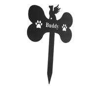 Mikikit Conmemorativa para Perro Marcador De Metal Forma De para Tumba De Mascotas Decoración De Cementerio y Jardín Suministros Funerarios para Mascotas