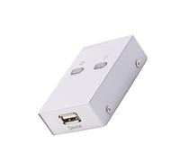 Mikikit Conmutador Automático USB 2.0 para Uso Compartido de Impresora y Escáner, Selector de Salida 2 Dispositivos, Caja sin Cables