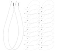 Mikikit Cordón Elástico Blanco de 40 CM Clips de Hierro Cuerda Redonda Elástica de 2 MM de Grosor 30 Unidades para Sombreros Antiviento Mascarillas y Manualidades