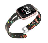 Mikikit Correa De Reloj De Cuero Hebilla Metálica Abierta Para Reloj Inteligente Correa De Pulsera De Cuero Compatible Para Deportes y Uso Diario