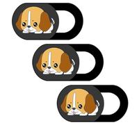 Mikikit Cubierta Deslizante de Cámara Web para Portátil y Tableta, Set de 3 Unidades, Diseño Cachorro, Protección de Privacidad Anti-hackeo, Material Abs Resistente y Compacto para Uso