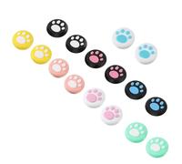 Mikikit Cubierta Protectora para Joystick 3D de Silicona, 16 Tapas para Pulgar Diseño de Patas de Gato, Compatibles Mandos para Jugadores Varios estilos