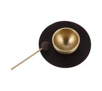 Mikikit Cuenco Budista Pequeño de Latón con Base y Mazo, Juego de Cuencos Cantores para Meditación, Yoga y Terapia Sonora, Instrumento de Percusión Portátil para Relajación y Bienestar