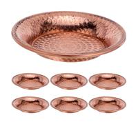 Mikikit Cuenco de Curry Martillado de Metal Juego de 7 Piezas Tamaño 10 Tazones para Servir Arroz y Sopa Vajilla para Fiestas y Cocina Casera Apto para Lavavajillas Decoración India