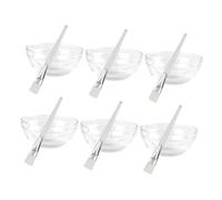 Mikikit Cuenco Para Mascarilla Facial y Aplicador De Cepillo, Set 12 Piezas, Tamaño Compacto 7,2 Cm, Material Transparente, Reutilizable, Ligero y Flexible, Adecuado Para Cuidado Piel Casa y Viajes