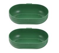 Mikikit Cuencos de Ducha para Aves Pequeñas, 2 Bañeras de Plástico Gancho para Jaulas, Accesorio Multifuncional para Pájaros como Escribanos y Agapornis, Tamaño 4.52X2.75X1.18 Pulgadas