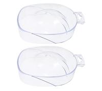 Mikikit Cuencos para Manicura Transparentes 2 Piezas Acrílicos para Remojo de Cutículas y Quitaesmalte Uñas Profesionales y Domésticos para Cuidado de Uñas Spa