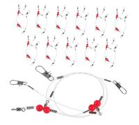 Mikikit Cuerdas para Líderes de Pesca 12 Piezas de Alta Resistencia Broches Giratorios Nylon Diseño Anti-Mordida Accesorios para Pesca Agua para Cebos y Anzuelos