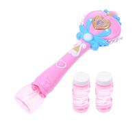 Mikikit de Burbujas Eléctrica para Soplador de Burbujas Forma de Varita Mágica Juguete de Fiesta Rosa con para Celebraciones y Actividades al Aire