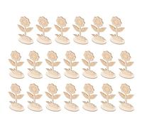 Mikikit de Recortes de Madera en Forma de Flor Adorno Rústico 20 Piezas para Manualidades DIY para Proyectos Artísticos y Embellecimiento de Paredes