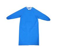 Mikikit Delantal Azul de Manga Larga para Servicio de Alimentos y Cocina Profesional, Unisex, Resistente al Agua y Antiaceite para Mujeres y Hombres