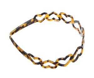 Mikikit Diadema de Acetato Diseño de Corazón para Mujer Diadema Fina Color Carey Patrón Calado Francés Accesorio Ligero y Elegante para Cuidado del Cabello Diario