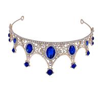 Mikikit Diadema de Gemas de Cristal para Novia Accesorio Cabello de Boda para Fiesta de Cumpleaños Tiara de Princesa Mujer