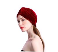 Mikikit Diadema Facial de Terciopelo Rojo para Mujer Banda Sencilla para Maquillaje y Limpieza Absorbente y Cómoda para Cuidado Piel