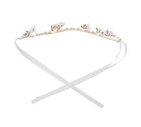 Mikikit Diadema Novia Elegante con Perlas Falsas y Cristales Accesorio Ligero para Boda para Novias y Damas de Honor Diseño Floral Sofisticado