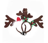 Mikikit Diadema para Perro 2 Piezas Cuernos de Reno Navideños Aro para Pelo de Cachorro y Mascota Accesorio Festivo para Cosplay de Navidad Verde y Rojo Decoración para Fiestas
