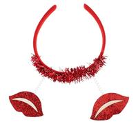 Mikikit Diadema Roja Ajustable de Labios para Mujer, Accesorio Cabello de San Valentín, Boda y Fiesta, Banda Ligera y Cómoda para Eventos Románticos