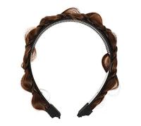 Mikikit Diadema Trenzada De Pelo Sintético Ancha Para Niña Aro Postizo Trenza De Espiga De Pescado Para Mujer Tocado Para Festival