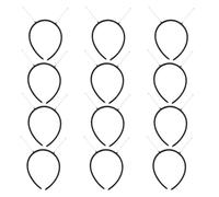 Mikikit Diademas DIY Muelle de 7 CM en Negro, Accesorios de PP y Felpa para Eventos, Bodas y, Pack de 12 Unidades para Mujer