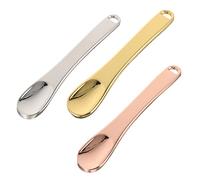 Mikikit Espátulas De Belleza Mini Para Crema Facial 3 Unidades Metálicas Pequeñas Oro Plata Rosa Aplicadores Reutilizables Cuidado Piel Viaje Salón