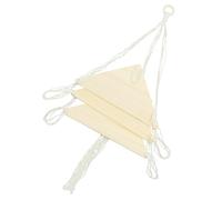 Mikikit Estante Colgante de Macramé de Estilo para Decoración de Pared Soporte de Almacenamiento Multifuncional de Algodón y Madera para Plantas y Objetos Decorativos