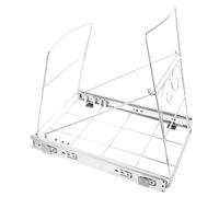 Mikikit Estante Deslizable para Cubo de Basura bajo Fregadero Acero Inoxidable Ajustable Fácil Instalación Soporte Extraíble para Cocina y Gabinetes