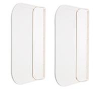 Mikikit Estantes Flotantes de Pared para Almacenamiento Sencillo Paquete de 2 Unidades Blancos de Plástico PP con Diseño de Marco Reforzado y Borde Pequeño para Baño