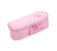 Mikikit Estuche para Lápices Grande De Oxford con Cerradura Codificada, Bolsa Portátil Resistente para Estudiantes, Organizador Escolar De Papelería Rosa con Asa