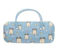 Mikikit Estuche Portátil para Gafas de Sol Infantil Doble Asa, Caja Creativa de Cuero Pu Resistente y Multifuncional para Almacenamiento Seguro