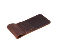 Mikikit Estuche Protector Diseño Retro Marrón de Cuero para Lápices Hecho a Mano, Práctico y Elegante para Uso en Universidad y Oficina