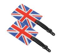 Mikikit Etiquetas de Equipaje Bandera del Reino Unido, 2 Piezas, Tamaño Pequeño, Material Ligero y Resistente, para Maletas, Bolsos y Mochilas de Viaje, Accesorio Práctico para
