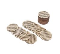 Mikikit Etiquetas Redondas de Madera Perforadas 5 CM para Manualidades DIY, 30 Piezas para Bordado y Decoración Colgante en Proyectos de Costura