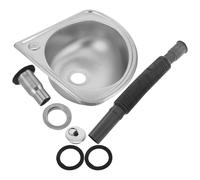 Mikikit Fregadero Triangular Acero Inoxidable Pequeño Para Autocaravana, Lavabo Simple Seno, Práctico y Funcional, Adecuado Para Cocina y Lavado En Vehículos Recreativos