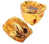 Mikikit Funda Decorativa Dorada para Macetas 2 Piezas, Protector Resistente para Jardinera, Funda Reemplazable para Uso Diario, Adecuado para Decoración Festiva y Eventos en Hogar y