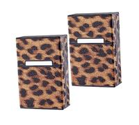 Mikikit Funda para Cigarrillos Tipo Concha Leopard 20 Unidades 2 Piezas, Protección Antideslizante, Material Resistente para Pitilleras, Uso Portátil para Hombre, Organizador y Obsequio Original