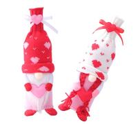 Mikikit Fundas para Botellas de Vino Tinto 2 Piezas Diseño Muñecos Rudolph Masculino y Femenino Adornos de Escritorio para San Valentín Accesorios Prácticos para Decoración y Protección