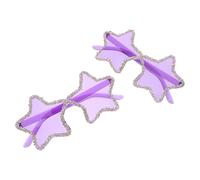 Mikikit Gafas de Sol sin Montura para Fiesta Luau y Playa, 2 Piezas Forma de Estrella, Color Morado Gemas de Imitación, Gafas Divertidas para Eventos y Disfraces