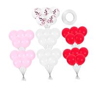Mikikit Globos de Látex para Decoración de Bodas y San Valentín, Set de 40 Piezas, y Purpurina, Adecuado para Fiestas y Eventos Románticos