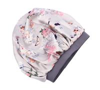 Mikikit Gorro Para Dormir De Noche Satén Sintético 1 Unidad Talla Grande Protección Para Mujer Cabello Largo Estampado Floral