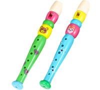 Mikikit Grabadora De Juguete Musical para Niños, Plástico Duradero, 20 Cm, Instrumento De Seis Agujeros, Educativo Sensorial, 2 Piezas Patrones Aleatorios para Aprendizaje y Entretenimiento Infantil