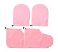 Mikikit Guantes de Parafina para Terapia de Manos, Guante Térmico para Manos, Rosa, Algodón y Fluff, Reutilizables, Transpirables y Suaves, para Trabajo y Tareas del Hogar