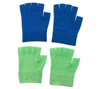 Mikikit Guantes Hidratantes de Gel sin Dedos para Cuidado de Manos, Suaves y Lisos, de Tejido Azul, 2 Pares para Uso Nocturno y Trabajo