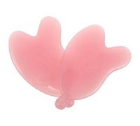 Mikikit Herramienta Masaje Facial Guasha 2 Piezas Forma Corazón Resina Rosa para Esculpir Rostro y Cuello, Tabla Raspado Suave Portátil para Cuidado Piel y Reducción Papada, Viaje