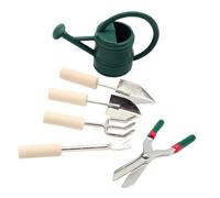 Mikikit Herramientas Decorativas Miniatura para Jardín de Casa de Muñecas Incluye Regadera y Tijeras de Jardinería Accesorios Resistentes para Huerto y Decoración Miniatura