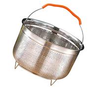 Mikikit Inoxidable Asa Cesta de Cocción Vapor Reutilizable para Verduras y Arroz Casa o Restaurantes
