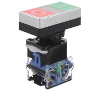 Mikikit Interruptor de Botón Rectangular Dual Posición Normalmente Cerrado Abierto con Mecánica para Control Eléctrico de Luz Funciones Encendido Apagado y Arranque Parada Duradero y